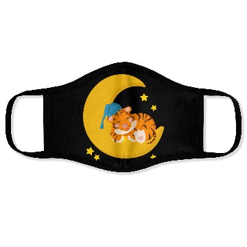 Discover CAT SLEEPING ON MOON Face Masks