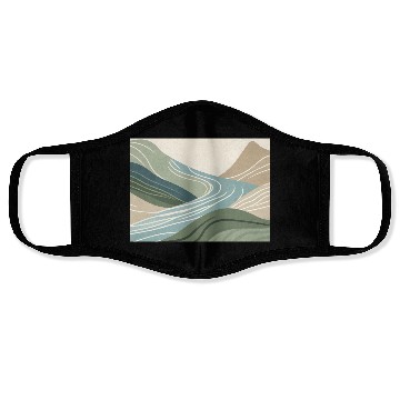Discover Mountain River Flow Face Masks