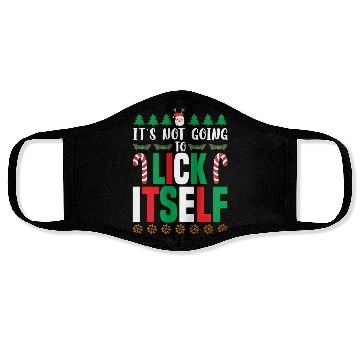 Discover Not Going To Lick Itself Candy Cane Funny Christma Face Masks