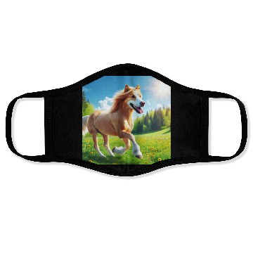 Discover The golden retriever-horse Face Masks