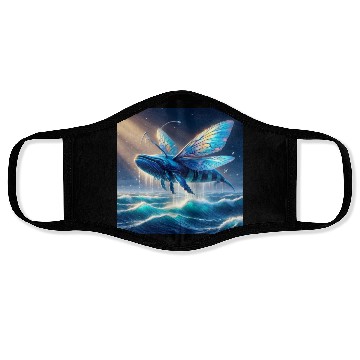 Discover The blue whale-hornet Face Masks