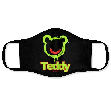Discover Neon Drip Teddy Bear Illustration Face Masks