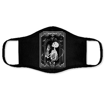 Discover Halloween Tarot Card Praying Skeleton Face Masks