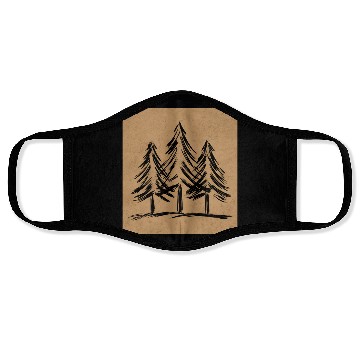 Discover Skinny pine trees Pine forest gift for nature hike Face Masks