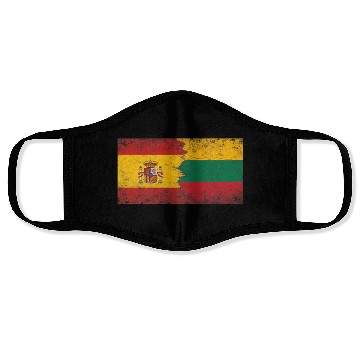Discover Spain Lithuania Flags Spanish Lithuanian Premium Face Masks