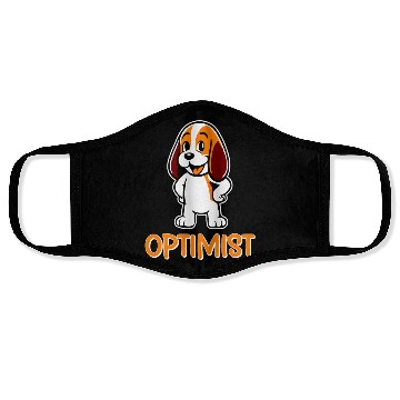 Discover optimistic beagle Face Masks