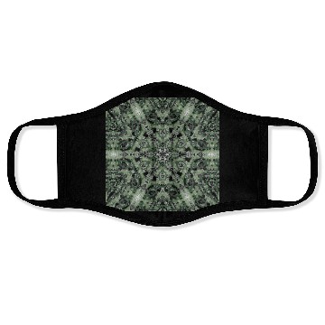 Discover watercolor green white black mandala Face Masks
