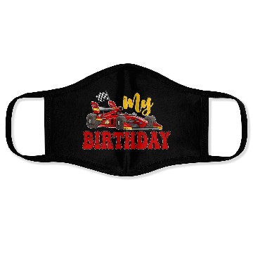 Discover My Birthday Race Car Face Masks