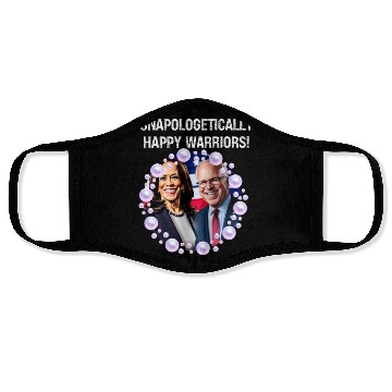 Discover Harris & Walz Unapologetically happy warriors 2024 Face Masks