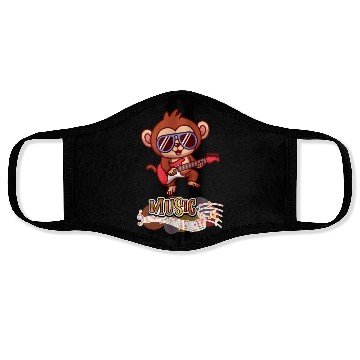 Discover Monkey playing guitar Face Masks