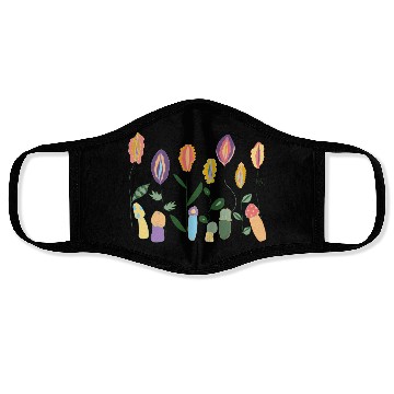 Discover Flower Meadow with Mushrooms. Body Positivity. Face Masks