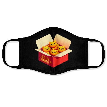 Discover Kitten Nuggets Food Pun Cat Lover Gift Chicken Nug Face Masks