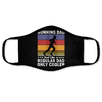 Discover Retro Half Marathon Running Dad Only Cooler Face Masks