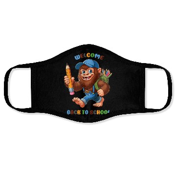 Discover welcome back to school funny bigfoot Face Masks