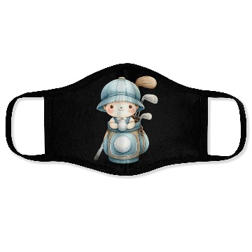 Discover Boy with a Golf Bag Face Masks