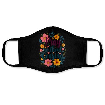 Discover Pray Without Ceasing Christian Quote Floral Flower Face Masks