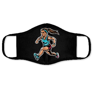 Discover Female Runner Graphic Face Masks