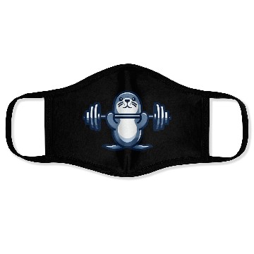 Discover Seal dumbbell gym fitness workout training Face Masks