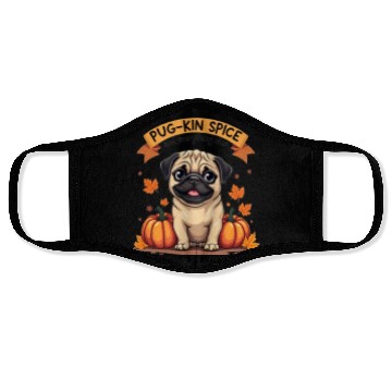Discover PUG-KIN SPICE PUG LOVERS HALLOWEEN PUMPKIN Face Masks