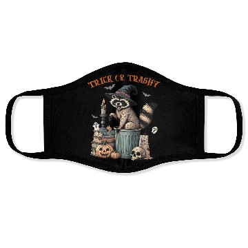 Discover Trick Or Trashy Funny Raccon Halloween Face Masks