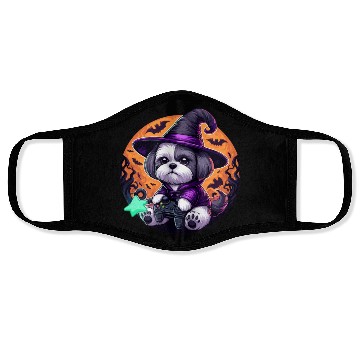 Discover Halloween design Shih Tzu Wizard gamer Face Masks