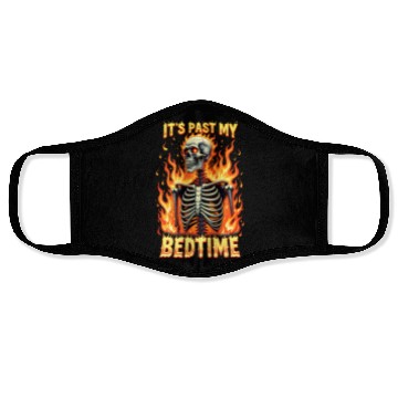 Discover It's Past My Bedtime Funny Skeleton Meme sarcastic Face Masks