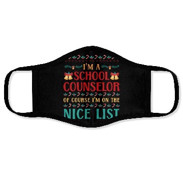 Discover School Counselor Christmas Ugly Face Masks
