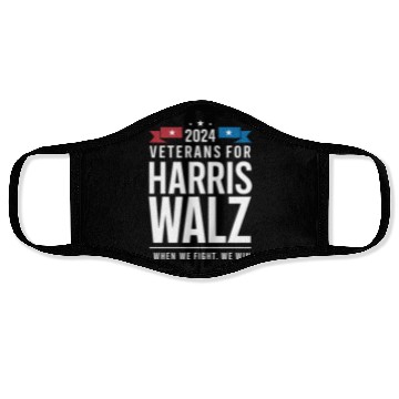 Discover Veterans For Harris Walz 2024 Presidential Face Masks
