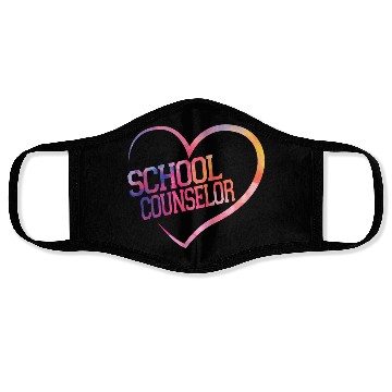 Discover School Counselor Heart Watercolor Face Masks