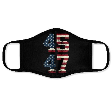 Discover Vintage 45 47 USA Election 2024 Face Masks