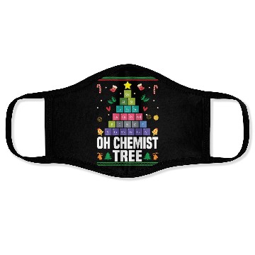 Discover Christmas Tree Chemistry Science Periodic Table Face Masks