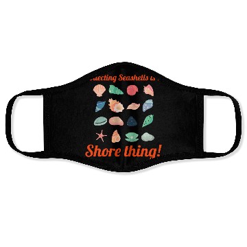 Discover Seashells Collector Beachcomber Sea Shell Ocean Face Masks