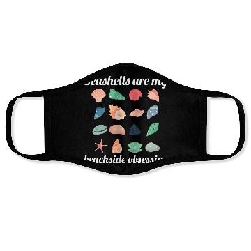 Discover Seashells Collector Beachcomber Sea Shell Ocean Face Masks