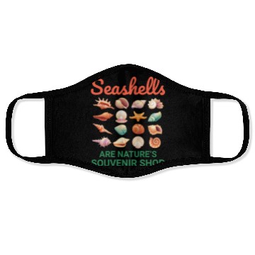 Discover Seashells Collector Beachcomber Sea Shell Ocean Face Masks