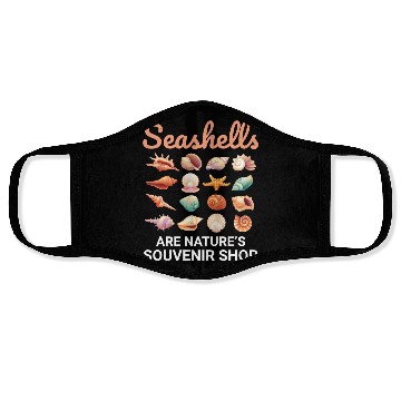 Discover Seashells Collector Beachcomber Sea Shell Ocean Face Masks