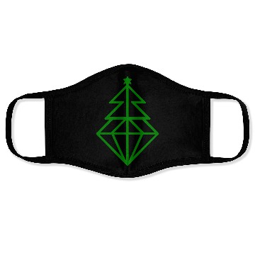 Discover Diamond Christmas Tree Vector One Color Face Masks