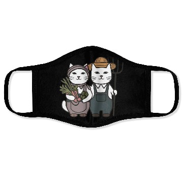 Discover Farmer Cat Feline Couple Face Masks