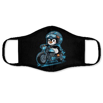 Discover Penguin Riding Motorcycle With Goggles On Face Masks