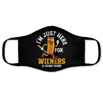 Discover I'm Just Here For Wieners & Home Runs Baseball Spo Face Masks