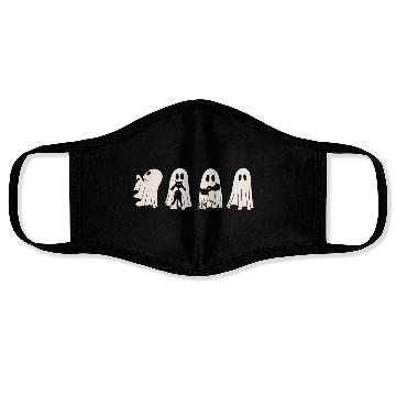 Discover Funny Ghost Black Cat Spooky Season Trick Or Treat Face Masks