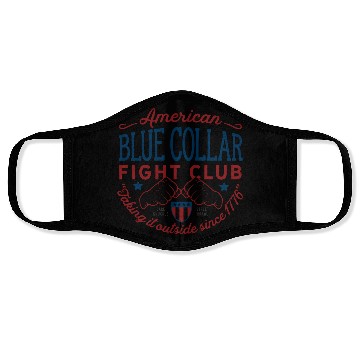 Discover Blue Collar Fight Club Working Class Design Face Masks
