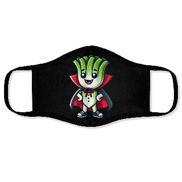 Discover Cute Halloween Leek Vampire Cartoon Green Face Masks