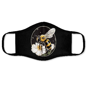 Discover Bumble Bee on a Flower in a Bubble Face Masks
