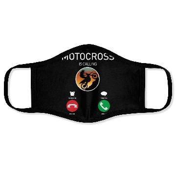 Discover MOTOCROSS PHONE CALLING INTERFACE FUNNY DESIGN Face Masks