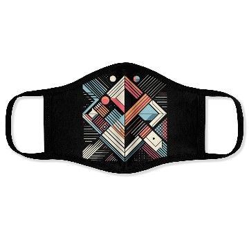 Discover Retro Geometric Shapes 80s 90s Style 4 Face Masks