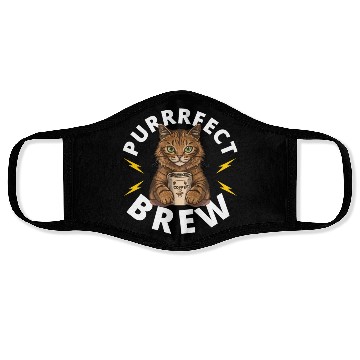 Discover Funny Purrfect Brew - Cat and coffee Face Masks
