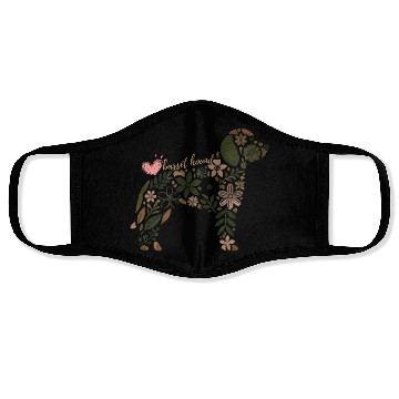 Discover Floral Basset Hound Silhouette: Nature-Inspired Do Face Masks