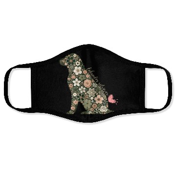 Discover Floral Labrador Retriever: Elegant Pet Silhouett Face Masks
