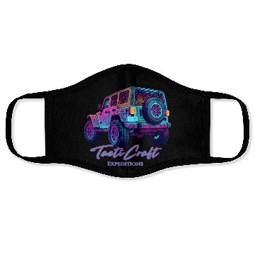 Discover Jeep rear view topographical Face Masks