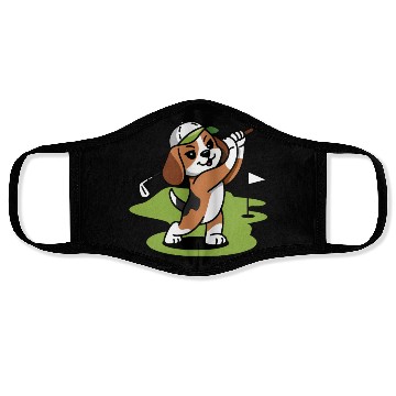 Discover beagle dog golf Face Masks